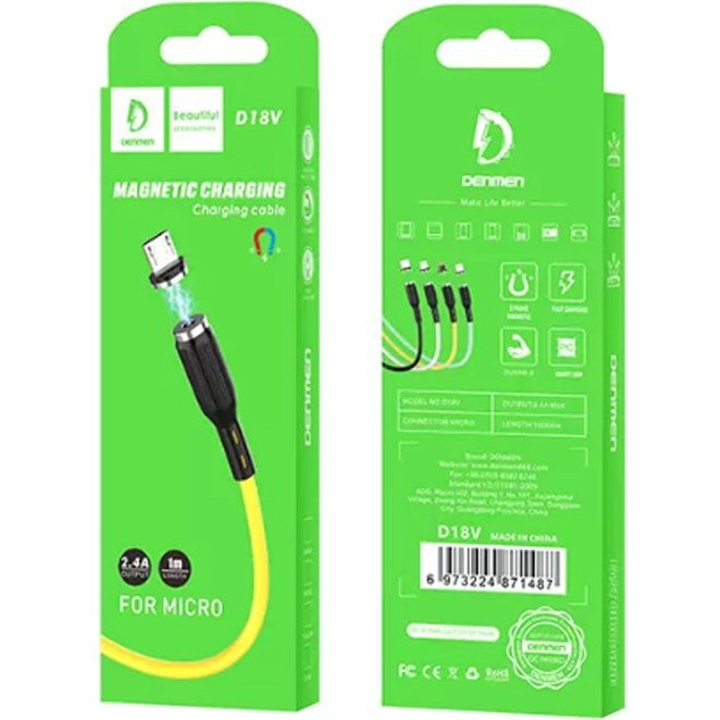 کابل فست شارژ مگنتی اندروید دنمن مدل D18V